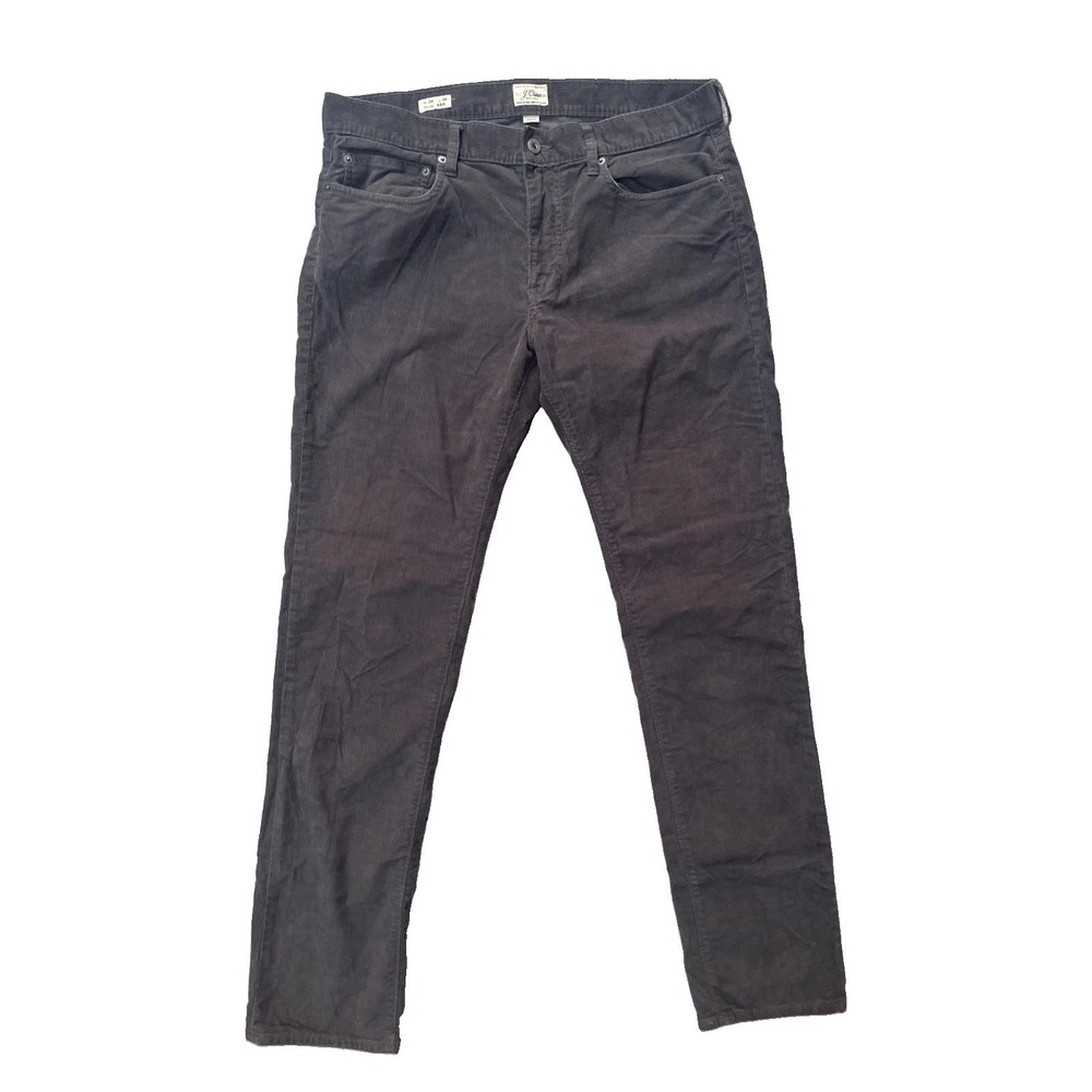 J.Crew Men's 484 Corduroy Pants 34x34 Dark Brown Straight Fit Stretch Cotton